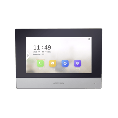 [DS-KH6320-WTE1] Monitor IP WiFi Touch Screen 7 para Videoportero IP  / Vídeo en Vivo / PoE Estándar / Apertura Remota / Llamada Entre Monitores / Audio de dos vías / Policarbonato