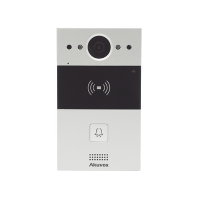 Videoportero de 1 Botón / Lector de Tarjetas MIFARE y PROX EM / Notificación a APP / 100% en la Nube / Notificación por Llamada Telefónica / SIP / ONVIF / IP65 / Cámara 2MP / Panel de Aluminio / Control de 2 Puertas
